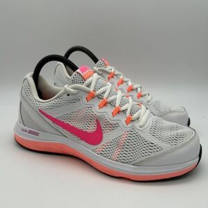 Nike Dual Fusion Run 3 Shoes Womens 8.5‎ White Pink Running 653594-100 2014